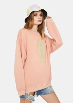 Daisy Street Overdyed Phases Of The Moon Graphic Sweater