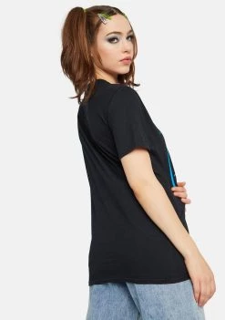 Daisy Street Tops Nirvana Blue Smiley Graphic Tee