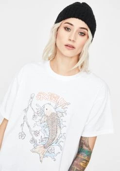 Daisy Street Koi Graphic Print Tee