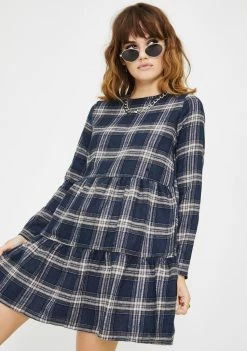 Daisy Street Check Tartan Babydoll Dress