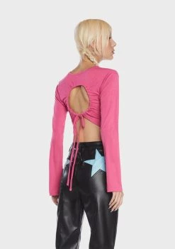 Daisy Street Howdy Rhinestone Crop Top Long Sleeves