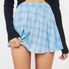 Daisy Street Blue Emily Plaid Skirt Bottoms