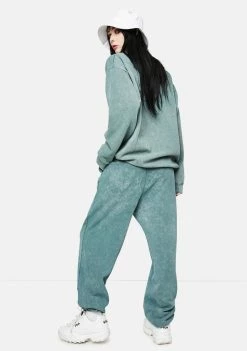 Daisy Street Megan Washed Green Sweatpants