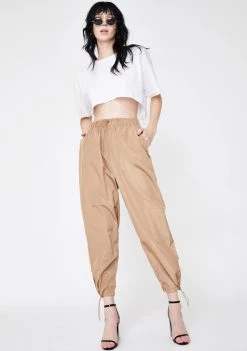 Daisy Street Cropped Cut-Out Track Pants Bottoms