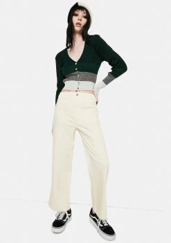 Daisy Street 90s Stripe Colorblock Cardigan Tops