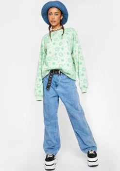 Daisy Street Pale Green Leah Sweater Tops