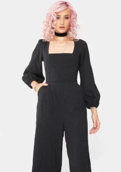 Daisy Street Jumpsuits & Rompers Tie Back Dobby Jumpsuit