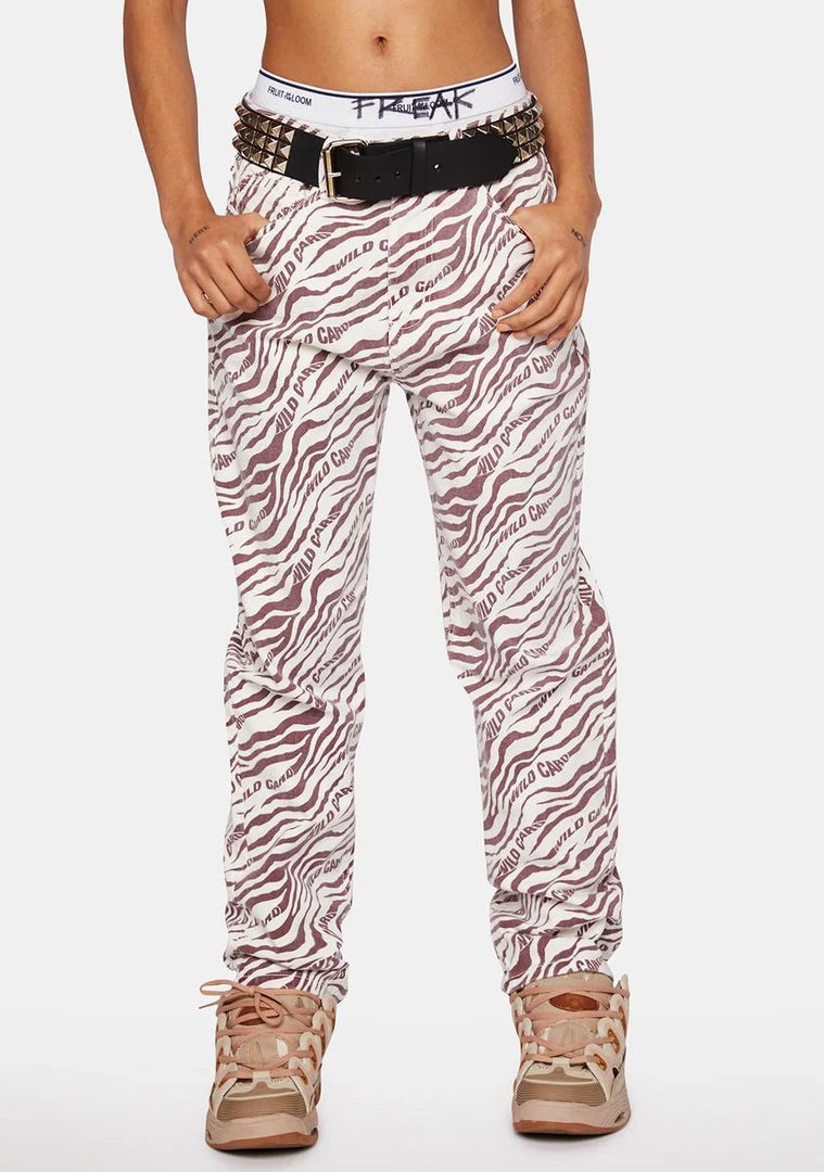 Daisy Street Zebra Dad Jeans Boyfriend Jeans