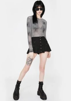 Daisy Street Illusion Mesh Top Tops