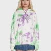 Daisy Street Butterfly Printed Tie Dye Hoodie