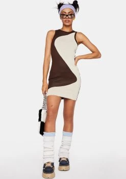 Daisy Street Wavy Knit Mini Dress Dresses