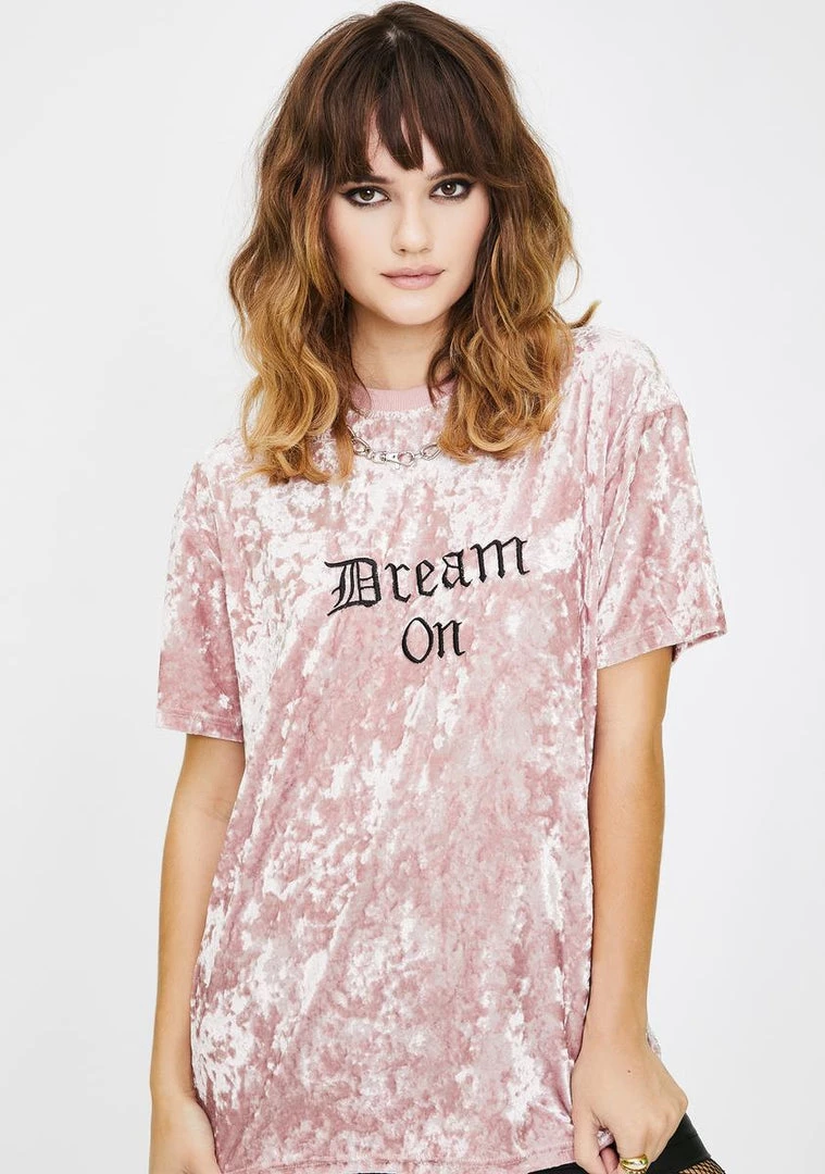 Daisy Street Dream On Velvet Tee Tops