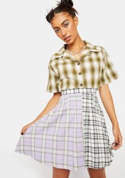 Daisy Street Emily Plaid Pleated Skirt Bottoms