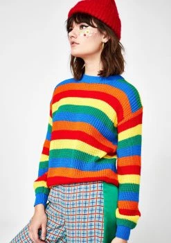 Daisy Street Rainbow Stripe Jumper Tops