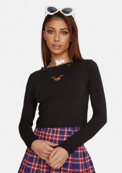 Daisy Street Butterfly Crop Top Tops