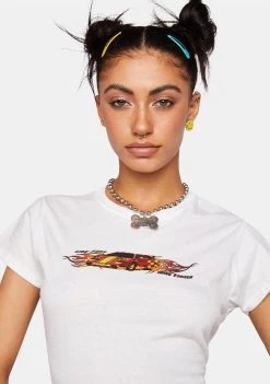 Daisy Street Graphic Crop Top Graphic T-Shirt