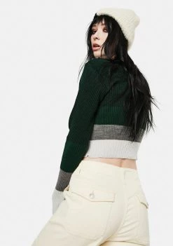 Daisy Street 90s Stripe Colorblock Cardigan Tops