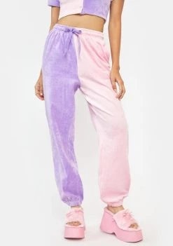 Daisy Street Bottoms Velour Megan Split Joggers