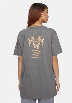 Daisy Street Tops The Butterfly Print Graphic Tee