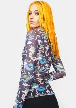 Daisy Street Amelia Mesh Shirt Tops