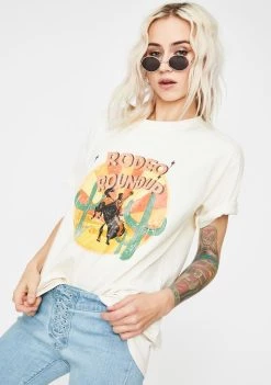 Daisy Street Rodeo Roundup Graphic Print Tee Tops