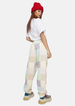 Daisy Street Bottoms Megan Checkered Joggers