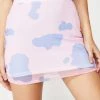 Daisy Street Cow Print Mesh Skirt