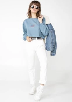 Daisy Street Los Angeles Cropped Sweatshirt Tops