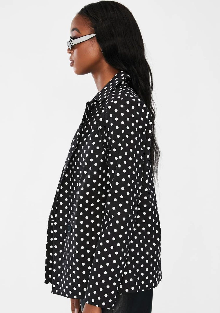 Daisy Street Outerwear Double Breasted Polka Dot Blazer