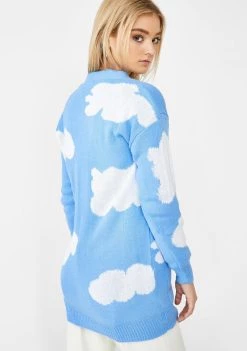 Daisy Street Tops Cloud Intarsia Boyfriend Cardigan