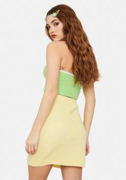 Daisy Street Yellow Textured Mini Skirt Bottoms