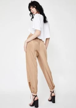 Daisy Street Cropped Cut-Out Track Pants Bottoms