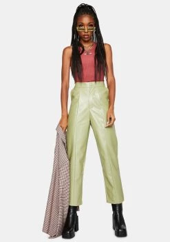 Daisy Street Vegan Leather Straight Leg Trousers