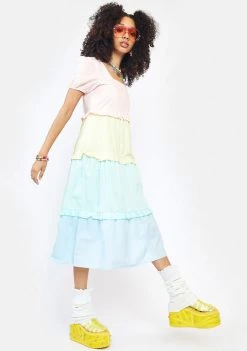 Daisy Street Rainbow Tiered Maxi Dress Dresses