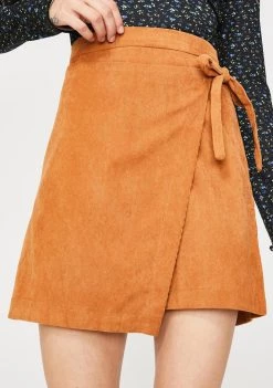 Daisy Street Bottoms Cord Wrap Mini Skirt