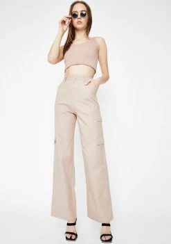 Daisy Street Bottoms Cargo Pocket Wide Leg Pants