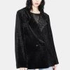 Daisy Street Velvet Boyfriend Blazer Outerwear