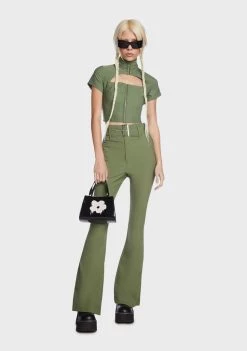 Daisy Street Sage Crop Top