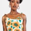 Daisy Street Sunflower Tie Crop Top