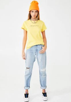 Daisy Street I Like Your Brain Boyfriend Tee Tops