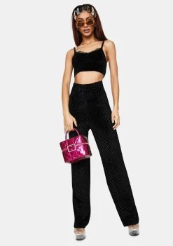 Daisy Street Black Callie Crop Top