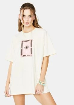 Daisy Street Natural Tarot Eye Tee Tops