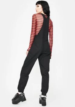 Daisy Street Jumpsuits & Rompers Black Combat Dungaree With Zip Pocket