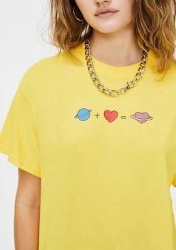 Daisy Street Planet Graphic Tee Tops