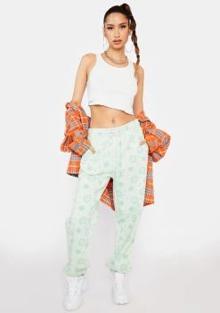 Daisy Street Bottoms Pale Green Megan Joggers
