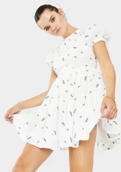 Daisy Street Ivory Floral Print Smock Dress Dresses