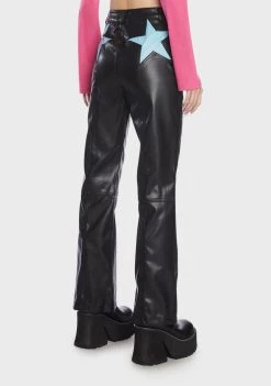Daisy Street Vegan Leather Star Trousers